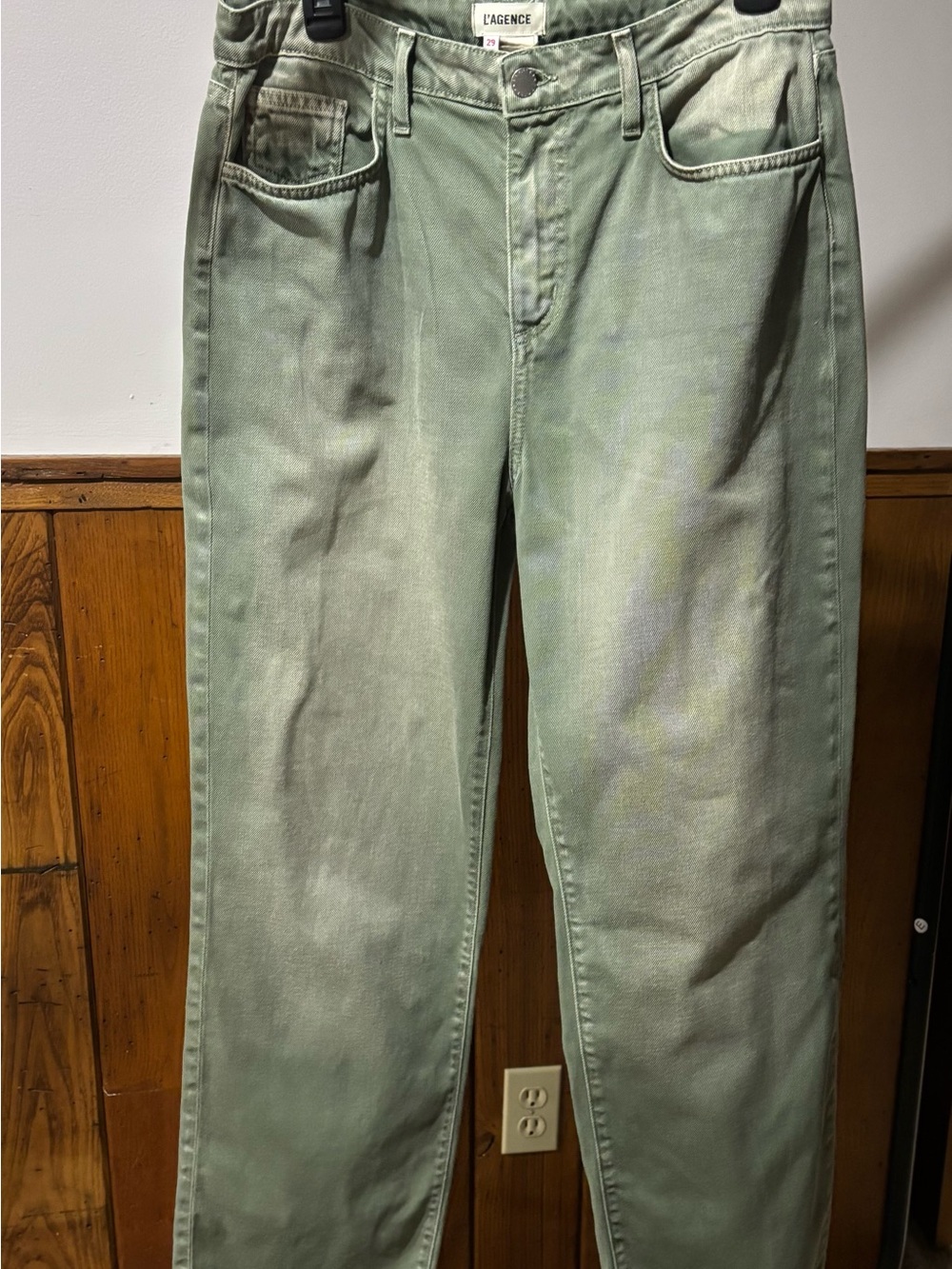 L'AGENCE Women's Sage Green Boyfriend Jeans